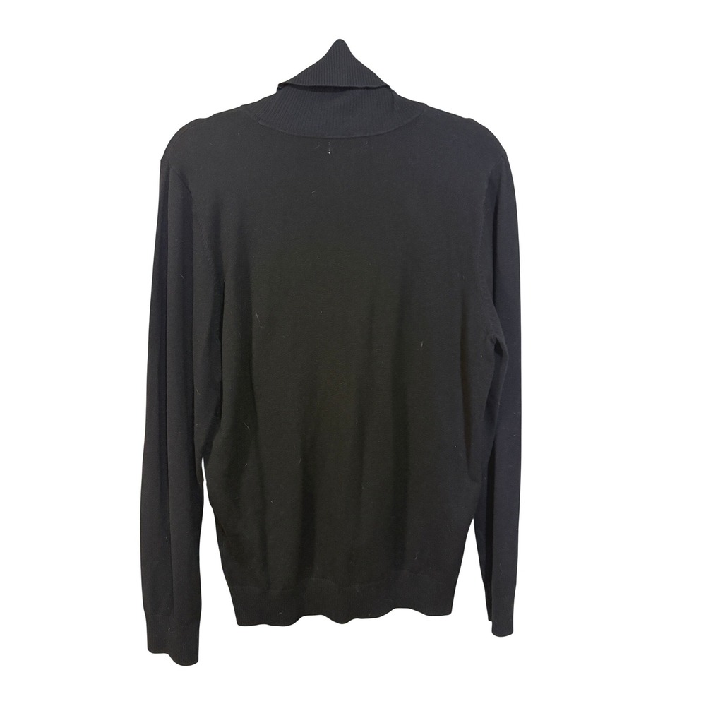 Calvin Klein Black Turtleneck Sweater Women L Black Dark Academia Office Chic - Picture 8 of 8